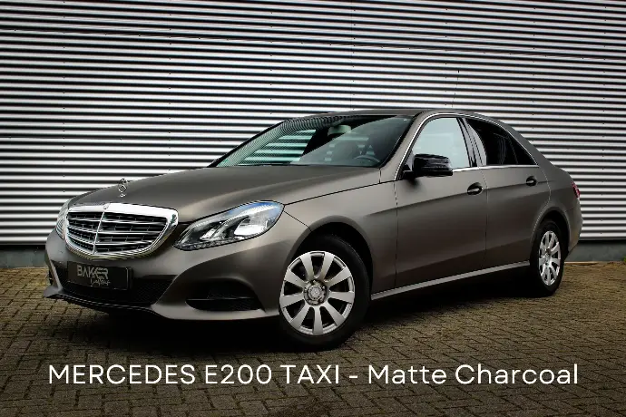 Mercedes Benz E200 Taxi 3M Matte Charcoal Metallic wrap - Bakker Customs Portfolio
