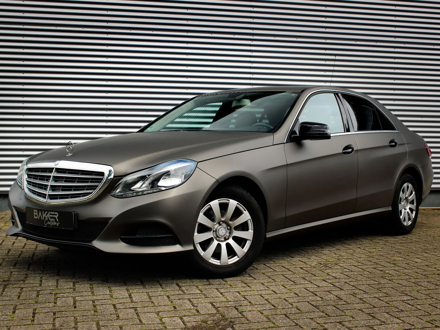 Mercedes Benz E class wrapped in dark grey matte